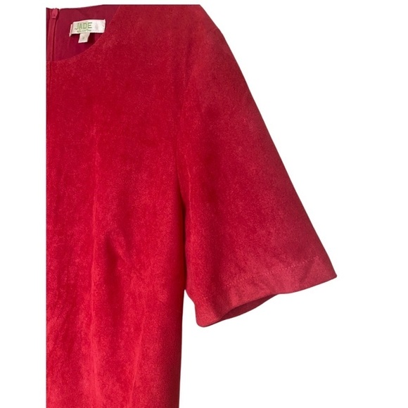 Jade By Melody Tam Pink Dress Short Sleeves Faux Suede size M - Picture 7 of 16